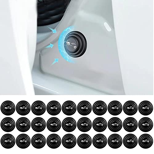 30PC Car Door Shock Absorbing Gasket,Car Door Protector Stickers,Collision Avoidance/Soundproof/Door Edge Guards Protectors for Car (Black Car) - color: Black Car
