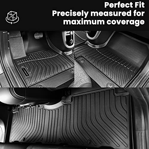 Auxko All Weather Floor Mats Cargo Mat Back Seat Mat Fit for Nissan Pathfinder 7 Seat 2026 2025-2022 TPE Floor Liner Trunk Mat Pathfinder Accessories All Season Odorless Anti-Slip Black - size: 1) pathfinder 7p|2022-2026|all set