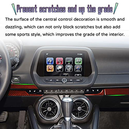 Custom Interior Accessories 5PCS for Chevrolet Camaro 2016 2017 2018 2019 2020 2021 2022 Red Carbon Fiber Center Console Cover Instrument Panel Trim Dashboard Protection Decoration - size: Dashboard trim cover