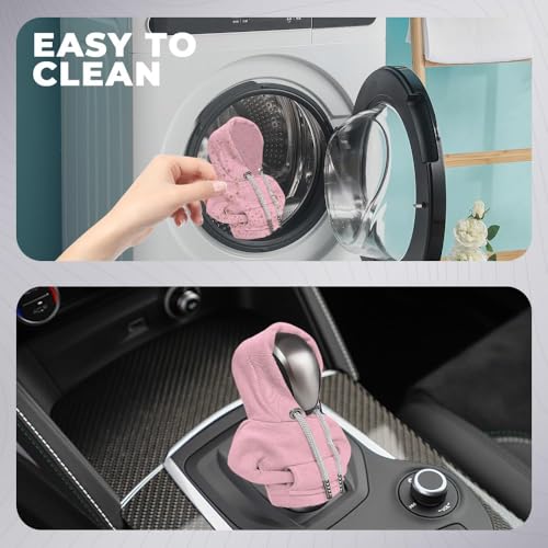 Gear Shift Hoodie, Gear Shift Cover, Fashionable Hoodie Automotive Gear Shift Knob Protector, Car Accessories Mini Sweater Gear Shift Knob Cover for Car Gear Shift Levers (Pink-2PCS) - color: Pink-2PCS