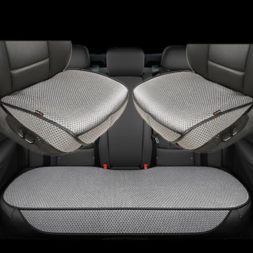 Breathable Universal Four Seasons Car Seat Covers, Luxury Include Front Car Seat Protector and RearCar Seat Cushion,Compatible with 95% Vehicles， Fit for Cars Truck SUV (Grey,3PCS) - color: Grey-3PCS
