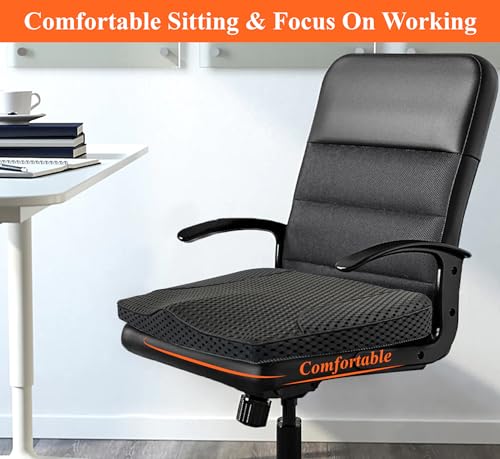 kingphenix Premium Car Seat Cushion, Memory Foam Driver Seat Cushion to Improve Driving View- Coccyx & Lower Back Pain Relief - Seat Cushion for Car, Truck, Office Chair (4D Mesh Black) - color: 4d Mesh Black