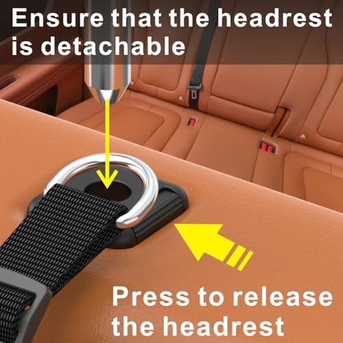 Car Headrest Hooks for Purse and Bags, Purse Holder for Car, Adjustable Back Seat Hanger, Metal Heavy Duty 100 lbs (D4) - style: D4
