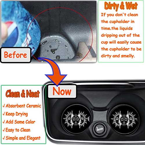 2.56" Absorbent Ceramic Coasters for Car, Auto Coasters for Cup Holder, Keep Cup Holders Clean and Dry, Easy Removal - color: Usa Flag
