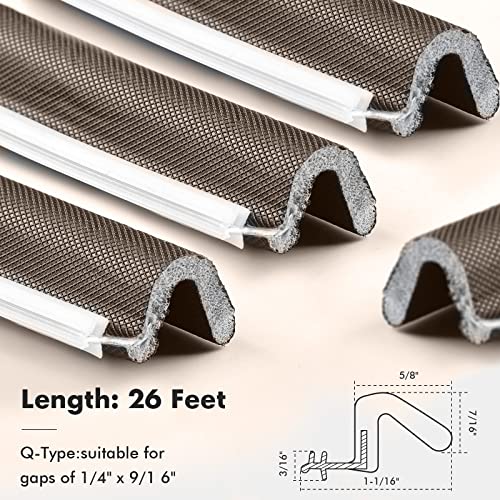 BBTO Weather Stripping Door Seal Exterior Weather Strip for Window V-Shaped Foam Kerf Garage Door Gap Blocker Soundproof Home Improvement Easy to Install(26 Feet,Brown) - color: Brown, size: 26 Feet