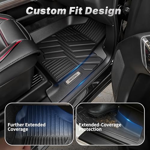 OEDRO Upgraded Floor Mats for 2019-2026 Chevy Silverado/GMC Sierra 1500 Crew Cab & 2020-2026 Silverado/Sierra 2500HD 3500HD, Bucket Seat, All Weather Custom Fit Silverado Accessories Floor Liners - style: Bucket Seat| Crew Cab| with underseat storage