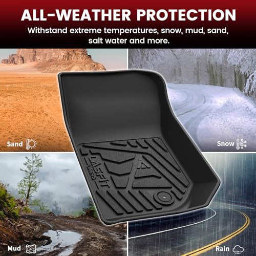 LASFIT Front Floor Mats for Jeep Wrangler JK 2007-2013 2 Doors & 4 Doors All Weather TPE Custom Fit Car Mats Floor Liners 1st Row, Black - style: Wrangler 2007-2013 Front Floor Mats