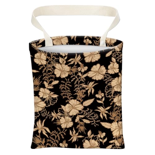Car Trash Can, Cute Car Trash Bag, Hanging Car Organizer and Storage Bag, Trash Bin for Car Accessories, Vehicle, Travelling, Camping Black Beige Floral - color: Black Beige Floral