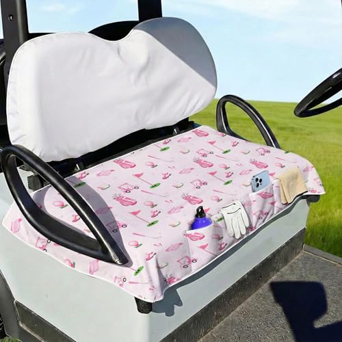 Golf Cart Seat Covers Golf Cart Seat Towel Blanket Group - color: Pink golf club 4 Pockets