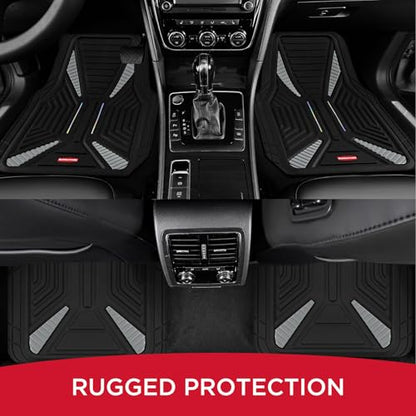 Rubbermaid Car Mat Full Set, Universal Trim-to-Fit Heavy-Duty Car Floor Mats – 4-Piece Set for All Weather Protection – Durable Rubber Mat for Cars, Trucks, SUVs & Vans-Gray - color: Gray