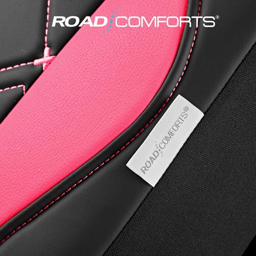 Road Comforts Seat Covers, Premium Leather Car Seat Covers Front Seat for Women Girls,Airbag Compatible, Automotive Seat Covers Universal Fit Most Cars,Vans,Truck,SUV - color: Hot Pink Front