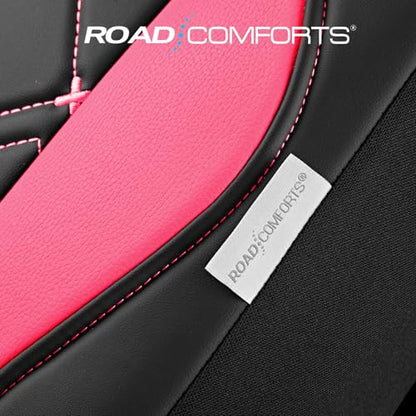 Road Comforts Seat Covers, Premium Leather Car Seat Covers Front Seat for Women Girls,Airbag Compatible, Automotive Seat Covers Universal Fit Most Cars,Vans,Truck,SUV - color: Hot Pink Front