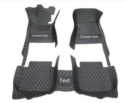 Custom Leather Car Mats, Vehicle-Specific Fit All-Weather Floor Mats, 100% Waterproof Anti-Slip Durable Protection for SUV Truck Sedan, Precision Tailored Protection (Black Green car mat) - color: Black green car mat