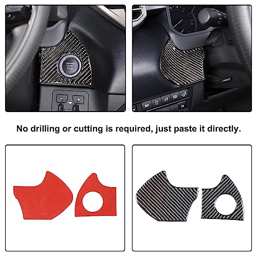 Car Engine Start Stop Decoration Frame Stickers Fit for Toyot@a Tundra/Sequoia 2022-2024 Real Carbon Fiber Center Console Key Ignition Starter Button Knob Panel Protect Cover Trim Sticker Accessories - size: Engine Start Stop Trim Frame Sticker