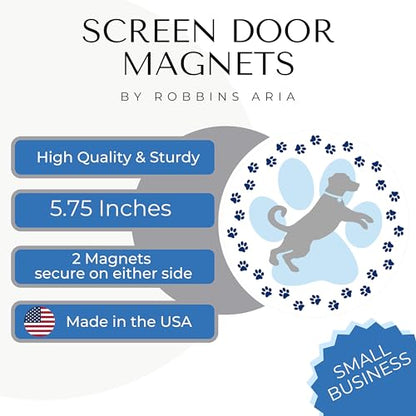 Screen Door Magnets Double Sided – Keep People, Kids, and Dogs from Running into The Screen Door - Robbins Aria Dog Paw - color: Dog Paw