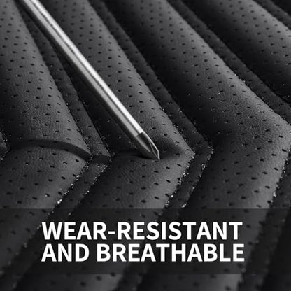 HChengkikz Car Seat Covers, Breathable & Waterproof Faux Leather Automotive Seat Covers for Cars SUV Truck Sedan, Universal Anti-Slip Driver Seat Cover with Backrest (2 PCS Front Seat, Black) - color: Style1 Black, size: Front Seat