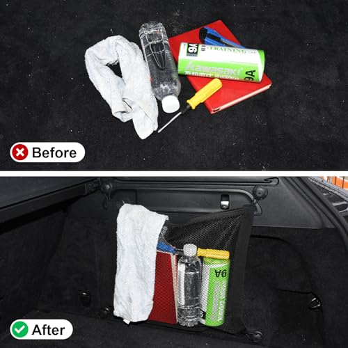 2 Pack Small Cargo Net Pocket Storage Mesh Netting Organizer with 8 PCS Mounting Screws for Car RV SUV Camper Boat 15.7 x 13.8 inches - size: 15.7 x 13.8 inch