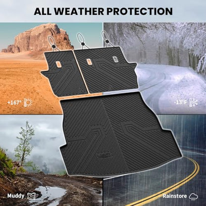 LASFIT Cargo Trunk Mat with Backrest Mats for Toyota RAV4 2025 2024 2023 2022 2021 2020 2019 (Include Hybrid) All Weather TPE Rear Cargo Liner Custom Fit Waterproof RAV 4 Accessories, Black