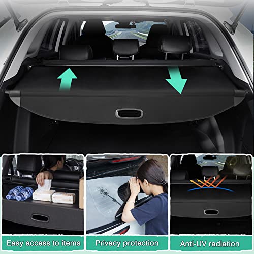Powerty Retractable Cargo Cover for 2021-2026 Kia Sorento, Canvas Texture Trunk Cover Privacy Screen Rear Security Shade for Sorento Accessories - size: 2021-2026 | Kia Sorento