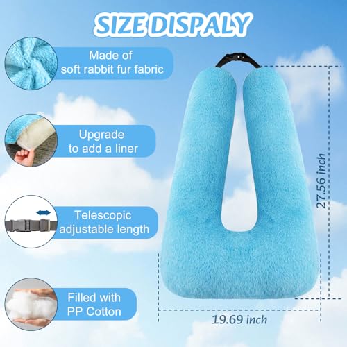 Travel Pillow, Car Pillow for Kids & Adults - Ergonomic Travel Pillows Sleeping Aid for Neck & Body Support, Car Travel Essentials Pillow on Road Trips-Gray (Blue) - color: Blue