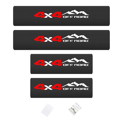 Door Sill Protector Compatible with Ford Bronco 4 Door 2021-2025 - Carbon Fiber Style, 4 Pack - Scratch & Dust Protection - size: 4x4 off road for Bronco