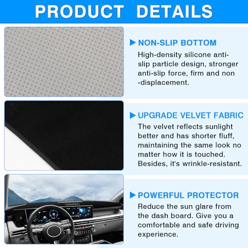 Autorder Dashboard Cover Mat for Hyundai Tucson 2025 2026 Accessories Dash Cover Upgrade Velvet Dash Mat Sunshade Glare UV Rays Protector - size: 2025 2026 Hyundai Tucson