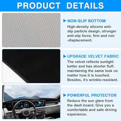 Autorder Dashboard Cover Mat for Hyundai Tucson 2025 2026 Accessories Dash Cover Upgrade Velvet Dash Mat Sunshade Glare UV Rays Protector - size: 2025 2026 Hyundai Tucson