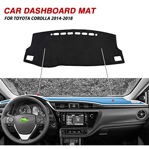CARTIST Dashboard Cover Mat for 2014-2018 Toyota Corolla Accessories Dash Cover Flannel Dash Mat Sunshade Glare UV Rays Protector