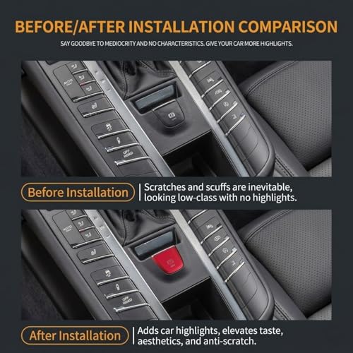Red Parking Brake Button Cover for Porsche Macan 2014-2021, Premium Interior Electronic Handbrake P Switch Sticker, Auto Knob Modification Decorative Trim Accessories