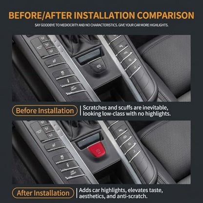 Red Parking Brake Button Cover for Porsche Macan 2014-2021, Premium Interior Electronic Handbrake P Switch Sticker, Auto Knob Modification Decorative Trim Accessories