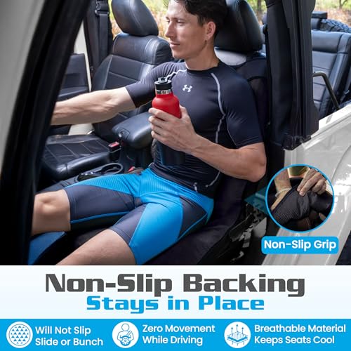 Happeseat Waterproof Car Seat Cover & Protector – Universal Fit Car Seat Towel Cover – Non-Slip Backing, Easy Install & Storage, Machine Washable, Fits Front & Back, Black