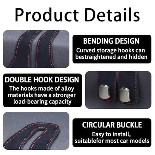 4 Pack Car Seat Headrest Hooks for Purses and Bags, Car Purse Holder With Double Metal Hooks, Headrest Back Seat Handbags Hook, Universal Car Purse Hanger, Cute Car Hanging Accessories, Black - color: 4pcs Black