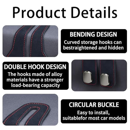 4 Pack Car Seat Headrest Hooks for Purses and Bags, Car Purse Holder With Double Metal Hooks, Headrest Back Seat Handbags Hook, Universal Car Purse Hanger, Cute Car Hanging Accessories, Black - color: 4pcs Black