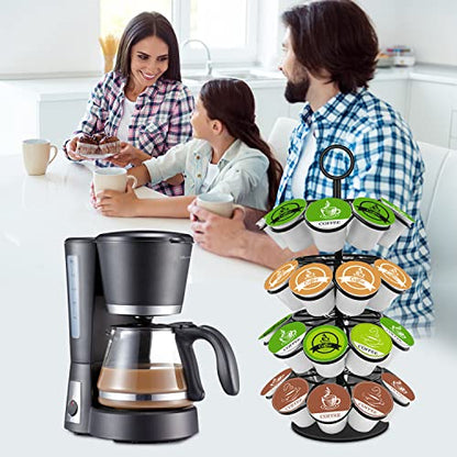 KIMIUP Coffee Pod Holder, K Cup Organizer Compatible with K-Cups(36 Pods), Kitchen Detachable Coffee Pod Organizer for Countertop, Spins 360-Degrees - color: Black