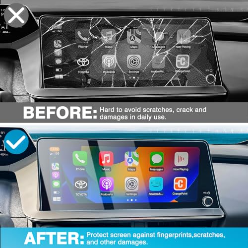 2PC Screen Protector for 2023-2026 Toyota Prius 12.3 Inch(Limited/XLE/Nightshade Edition) [No Glare & Fingerprint] Tempered Glass Toyota Prius Accessories - size: 2023-2026 Toyota Prius 12.3 Inch