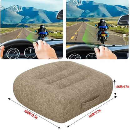 adult car seat booster for height/drivers seat booster cushion for adults-Increase The Field of View by 12cm/4.7in,Plush shell, breathable,with handle,easy to carry,for Cars,Office,Home（Light Brown） - color: Plush-light Brown