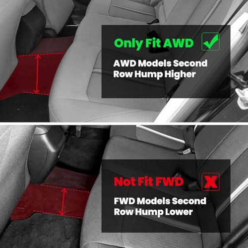 LASFIT Floor Mats & Cargo Mat for Hyundai Sonata 2020-2026 (Only Fit AWD & Gas) / Kia K5 2021-2025 (Only Fit AWD, Not for FWD) Custom Fit TPE All Weather Floor Liners Car Mats Accessories - size: 2)For Hyundai Sonata & Kia K5 | 2020-2025 | AWD