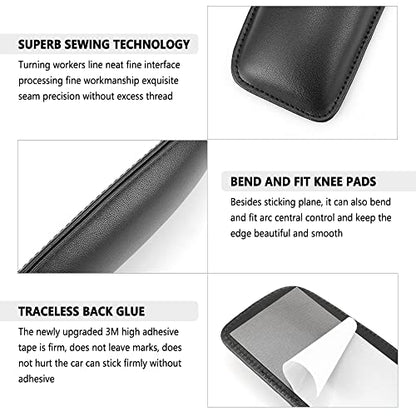 2PCS Car Knee Cushion,Soft Leather Car Door Armrest Pad for Knee Leg Elbow,Universal Car Center Console Cushion Pad Comfort Pillow for Automotive Interior Accessories (Black)