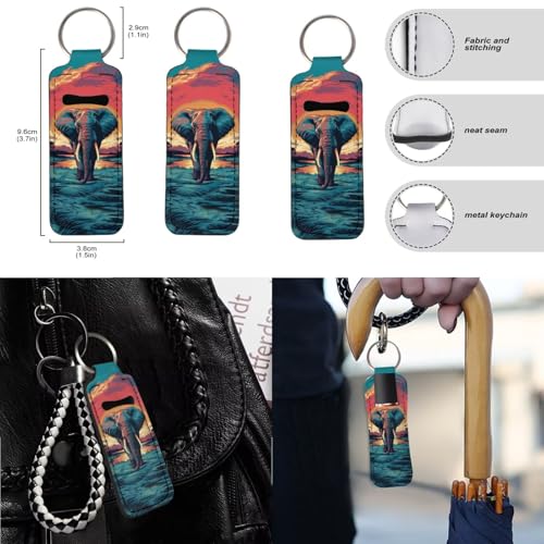 Elephant Sunset Print 15 Pcs Car Interior Covers Set, Car Seat Cover with Seat Belt Covers Car Headrest Cover Steering Wheel Cover Car Coaster - color: Elephant Sunset Print