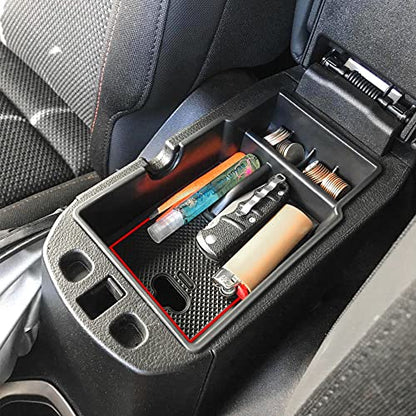 EDBETOS Center Console Organizer Tray Compatible with Jeep Renegade Accessories 2015-2019 2020 2021 2022 2023 Armrest Glove Box Secondary Storage (Red Line) - color: Red Line