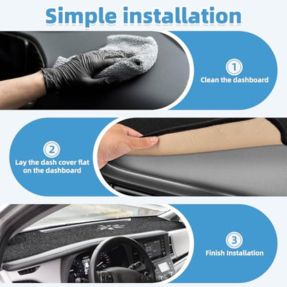 Dash Cover Mat Compatible with Toyota Sienna 2015-2020 Non-Slip Dashboard Cover Mat Sunshade UV Rays Protector Interior Accessories - size: Sienna 2015-2020