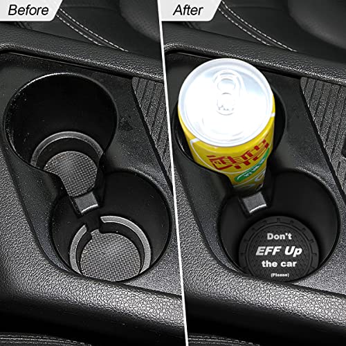 Car Cup Coaster, 4Pcs 2.75 Inch Auto Cup Holder Insert Coasters, Non-Slip Waterproof Embedded Drink Mat, Automotive Interior Accessories for Men and Women (A Black/4PCS) - color: A Black/4PCS