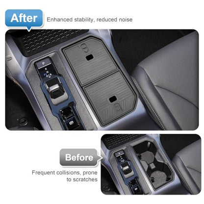 2026 RAV4 Cup Holder Console Tray, for Toyota RAV4 (LE/SE/XLE Premium/Woodland/XSE/Limited/GR Sport), Waterproof &Sturdy Cup Holder Insert 2026 RAV4 Accessories - color: Black-h