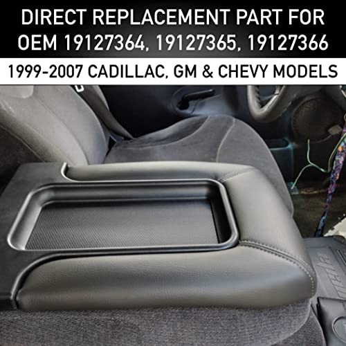 Center Console Lid Replacement Kit for 99-07 Silverado, Avalanche, Suburban, Sierra, Yukon - Replaces OEM 19127364, 19127365, 19127366 (Dark Gray) - color: Dark Gray