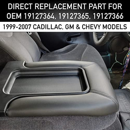 Center Console Lid Replacement Kit for 99-07 Silverado, Avalanche, Suburban, Sierra, Yukon - Replaces OEM 19127364, 19127365, 19127366 (Dark Gray) - color: Dark Gray