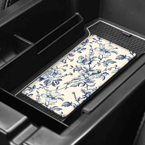 Leather Car Registration and Insurance Card Holder, Cute Car Accessories Vehicle Glove Box Car Organizer for Documents, Cards, License Beautiful Boho Flowers - color: Beautiful Boho Flowers