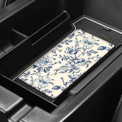 Leather Car Registration and Insurance Card Holder, Cute Car Accessories Vehicle Glove Box Car Organizer for Documents, Cards, License Beautiful Boho Flowers - color: Beautiful Boho Flowers