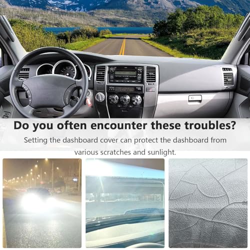 Dashboard Cover Suitable for Toyota 4Runner 2003 2004 2005 2006 2007 2008 2009 Car Dashboard Cover Sun Visor Mat Non-Slip Polyester Dashboard Accessories (Black) - size: 2003-2009 For Toyota 4Runner