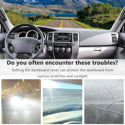 Dashboard Cover Suitable for Toyota 4Runner 2003 2004 2005 2006 2007 2008 2009 Car Dashboard Cover Sun Visor Mat Non-Slip Polyester Dashboard Accessories (Black) - size: 2003-2009 For Toyota 4Runner