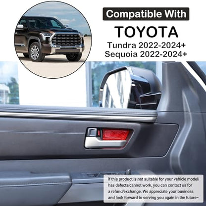 Aunginsy Car Door Handle Cup Sticker Fit Toyot@a Tundra/Sequoia 2022-2023 Non-Marking Bowl Protector Real Carbon Fiber 3D Scratches Protective Films Accessories - size: Inner Door Handle Bowl Sticker